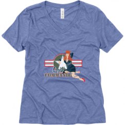 Ladies Relaxed Fit Super Soft Triblend V-Neck Tee