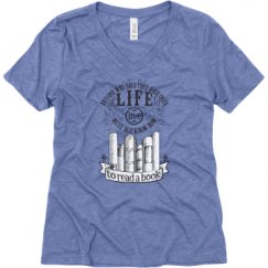 Ladies Relaxed Fit Super Soft Triblend V-Neck Tee