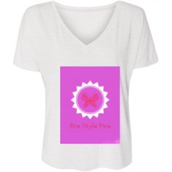 Ladies Flowy Slouchy V-Neck Tee