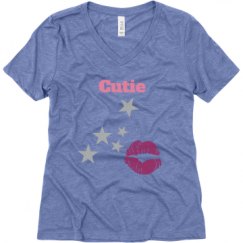 Ladies Relaxed Fit Super Soft Triblend V-Neck Tee