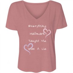 Ladies Flowy Slouchy V-Neck Tee