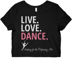 Ladies Live Love Dance Crop APA