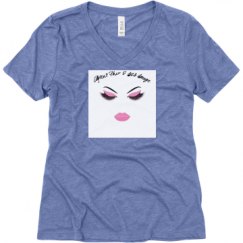 Ladies Relaxed Fit Super Soft Triblend V-Neck Tee