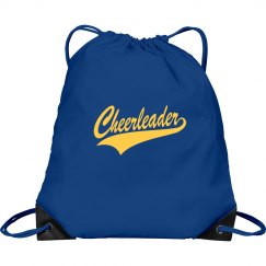 Blue and yellow cheer bag