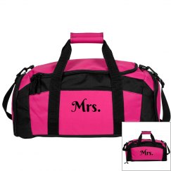 Mrs. pink duffel bag