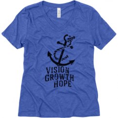 Ladies Relaxed Fit Super Soft Triblend V-Neck Tee