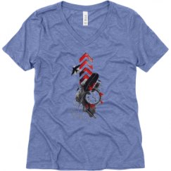 Ladies Relaxed Fit Super Soft Triblend V-Neck Tee