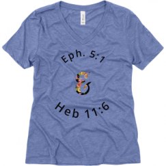 Ladies Relaxed Fit Super Soft Triblend V-Neck Tee