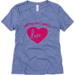 Ladies Relaxed Fit Super Soft Triblend V-Neck Tee