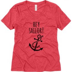 Ladies Relaxed Fit Super Soft Triblend V-Neck Tee
