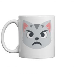 Pouting Cat Face Coffee Mug