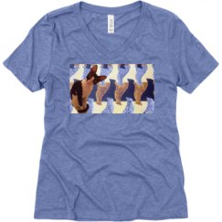 Ladies Relaxed Fit Super Soft Triblend V-Neck Tee