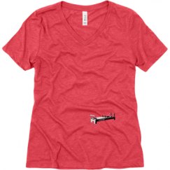 Ladies Relaxed Fit Super Soft Triblend V-Neck Tee