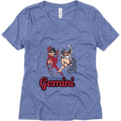 Ladies Relaxed Fit Super Soft Triblend V-Neck Tee