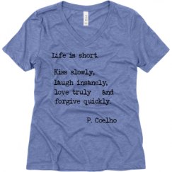 Ladies Relaxed Fit Super Soft Triblend V-Neck Tee