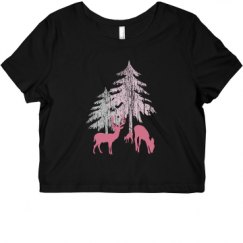 Ladies Slim Fit Crop Top Tee