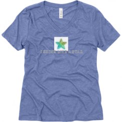 Ladies Relaxed Fit Super Soft Triblend V-Neck Tee