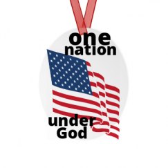 Metal Oval Christmas Ornament