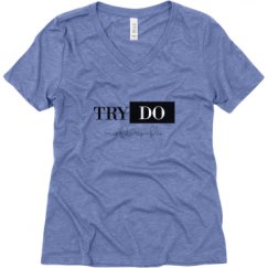 Ladies Relaxed Fit Super Soft Triblend V-Neck Tee