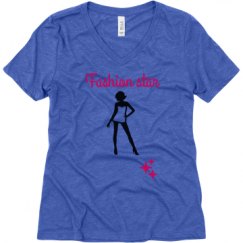 Ladies Relaxed Fit Super Soft Triblend V-Neck Tee