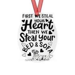 Metal Oval Christmas Ornament