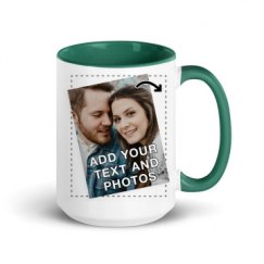 15oz Ceramic Mug with Color Inside