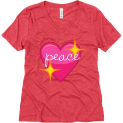 Ladies Relaxed Fit Super Soft Triblend V-Neck Tee