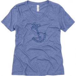Ladies Relaxed Fit Super Soft Triblend V-Neck Tee