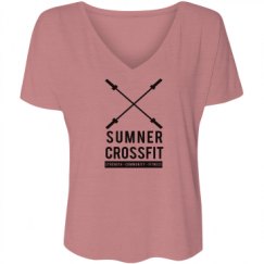 Ladies Flowy Slouchy V-Neck Tee