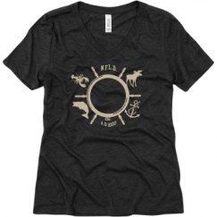 Ladies Relaxed Fit Super Soft Triblend V-Neck Tee
