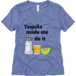 Ladies Relaxed Fit Super Soft Triblend V-Neck Tee