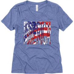 Ladies Relaxed Fit Super Soft Triblend V-Neck Tee