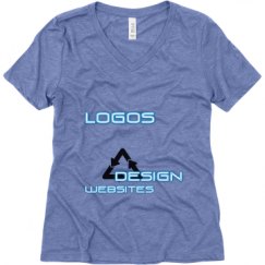 Ladies Relaxed Fit Super Soft Triblend V-Neck Tee