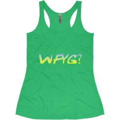 Woman's Slim Racerback Tank with Gradient Text