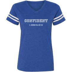 Confident - 1 John 5:13-14 - Ladies Athletic Tee