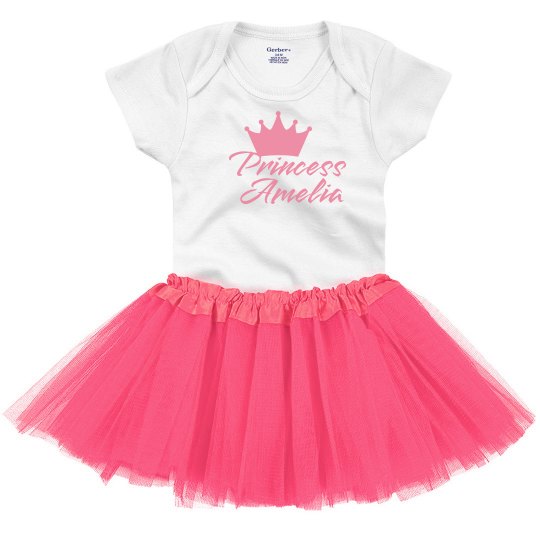 PRINCESS UNICORN CROWN PERSONALISED BABY GROW VEST CUSTOM FUNNY GIFT CUTE