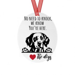 Metal Oval Christmas Ornament