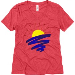 Ladies Relaxed Fit Super Soft Triblend V-Neck Tee