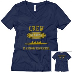 GRANDMA V-NECK TEE PERSONALIZED WITH NAME ON BACK