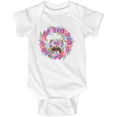 cute raccoon with flowers