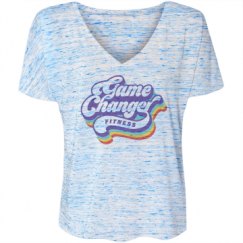 Ladies Flowy Slouchy V-Neck Tee