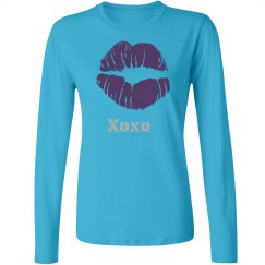 Xoxo blue long sleeve top