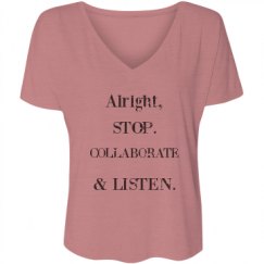 Ladies Flowy Slouchy V-Neck Tee