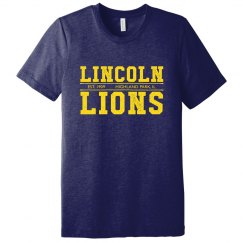 ADULT: Lincoln Lions Triblend Vintage Tee