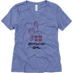 Ladies Relaxed Fit Super Soft Triblend V-Neck Tee