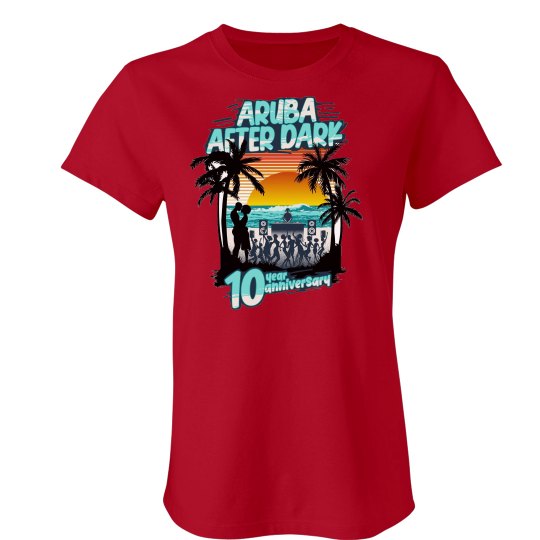 AAD 10TH ANNIVERSARY 2025 WOMEN'S TEE - ARUBA BAE