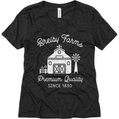 Ladies Relaxed Fit Super Soft Triblend V-Neck Tee