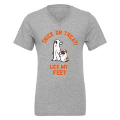 Unisex CVC Jersey V-Neck T-Shirt