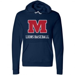Lions Baseball Navy Hoodie Block M