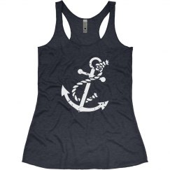 Navy Anchor Tank Top